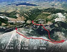 Route: Mt Chopok – Demänovské sedlo (saddle) - Lúčky